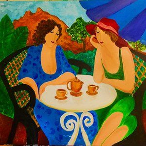 Coffee Time Canvas Reproduction